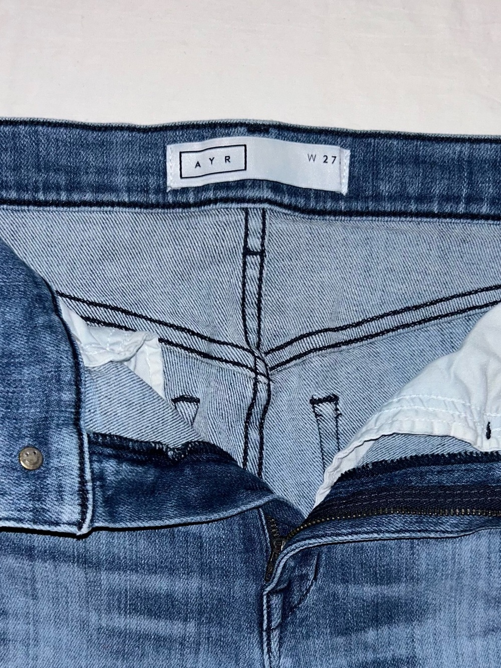 AYR Washed Blue High-Rise Denim - Picture 2 of 7